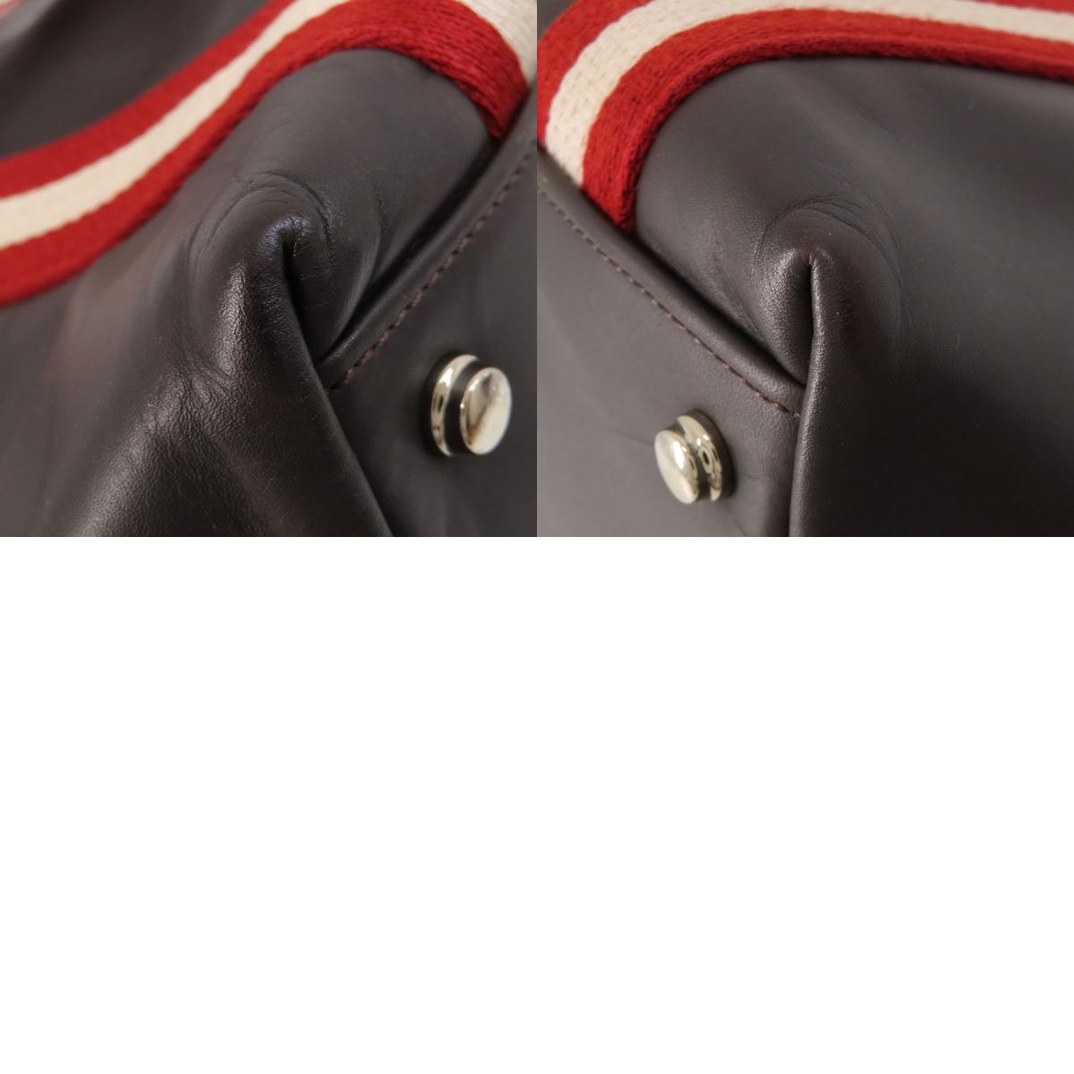 BALLY Barry Stripe Tote Bag Leather Ladies [Used]