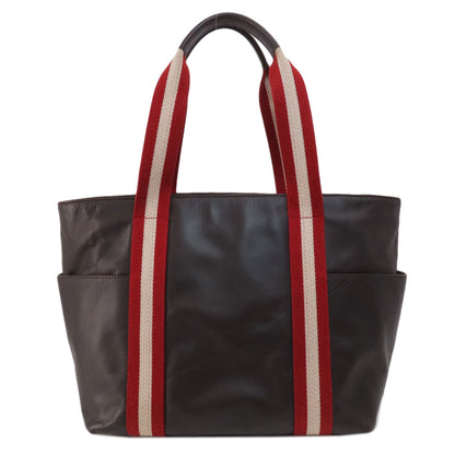 BALLY Barry Stripe Tote Bag Leather Ladies [Used]