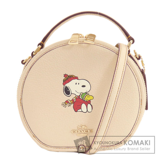 COACH CE845 Canteen Peanuts Collaboration 2WAY Handbag Leather Ladies [Used]