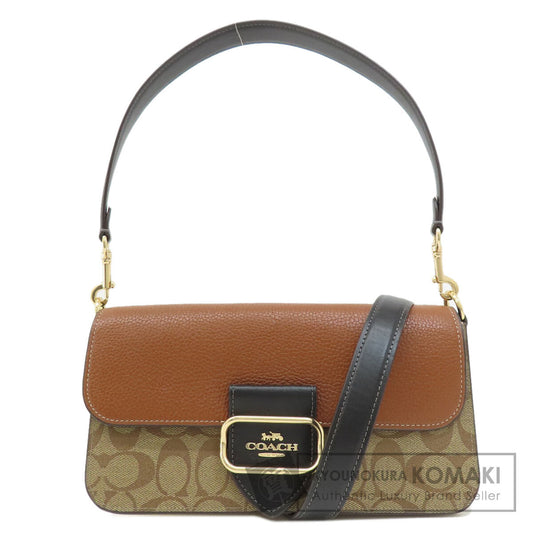 COACH  CE560 Shoulder Bag Morgan Shoulder Bag in Color Block Signature PVC LeatherLadies