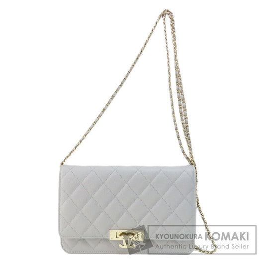 CHANEL   Shoulder Bag Chain Wallet Matelasse COCO Mark GoldHardware Caviar skin Ladies