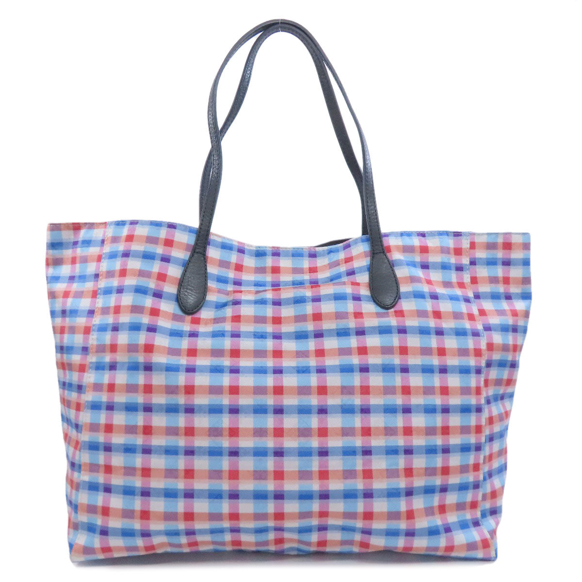 russet   Tote Bag Fleur-de-lis Checkpattern Nylon Ladies