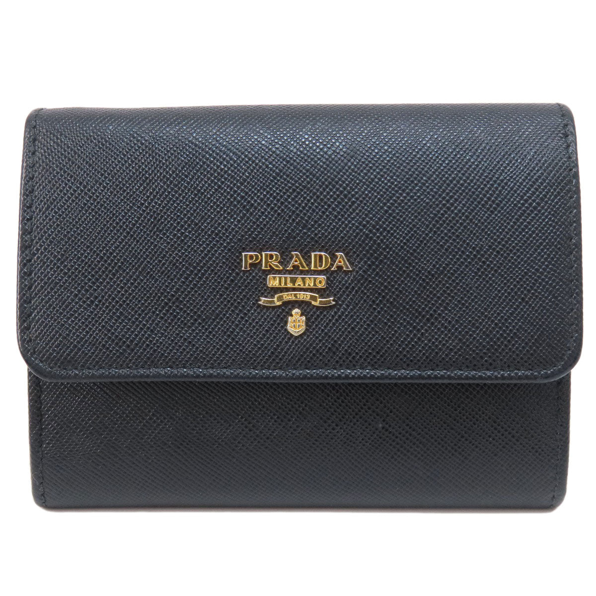 PRADA  1M1442 Card Case Logo Hardware Saffiano Leather Ladies