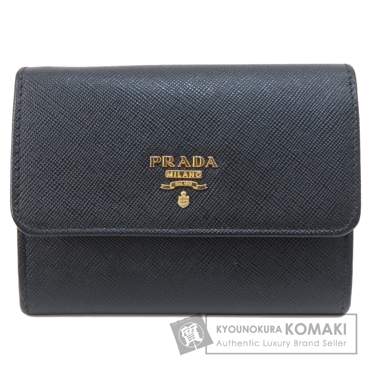 PRADA  1M1442 Card Case Logo Hardware Saffiano Leather Ladies