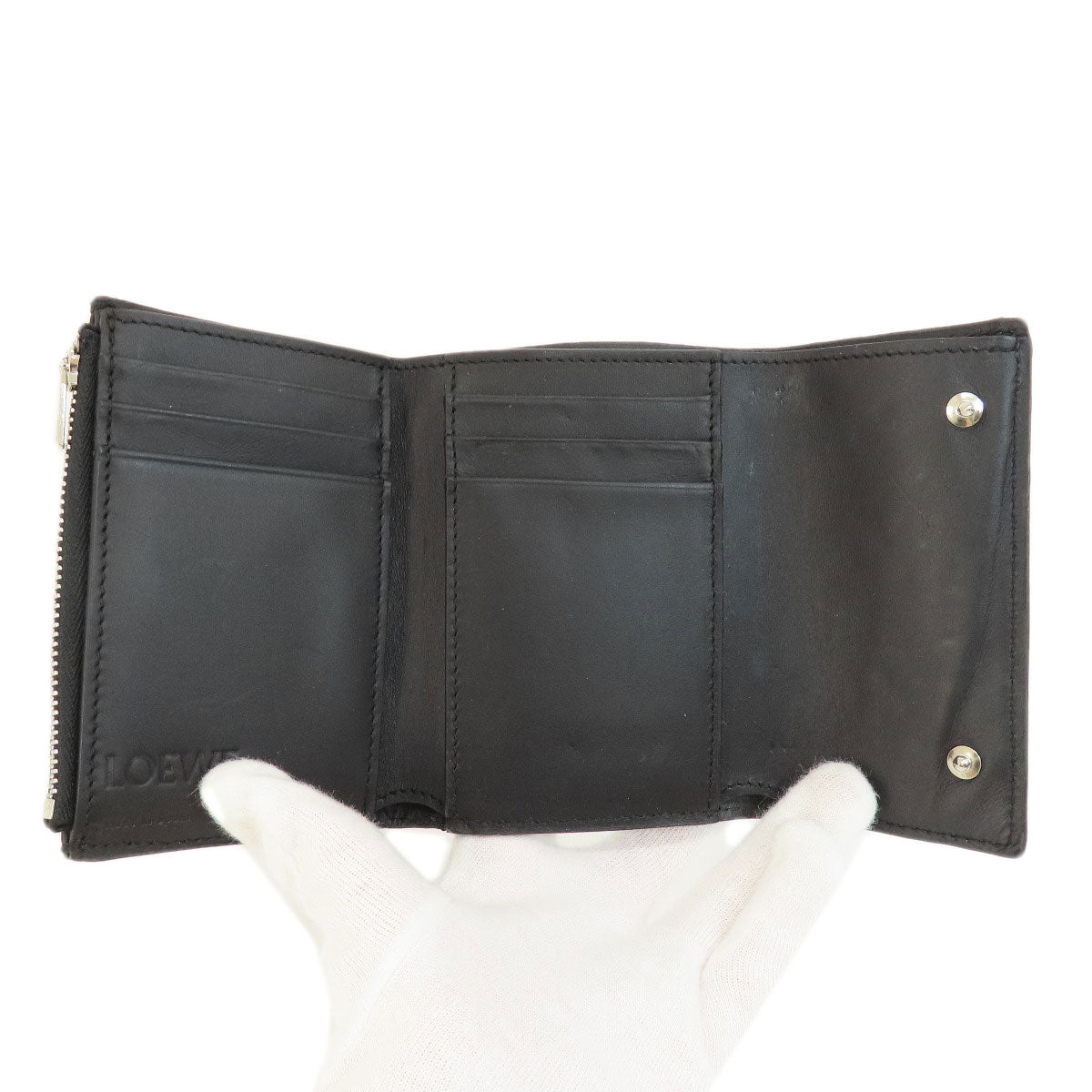 LOEWE   Bifold Wallet with Coin Pocket anagram Calf Ladies