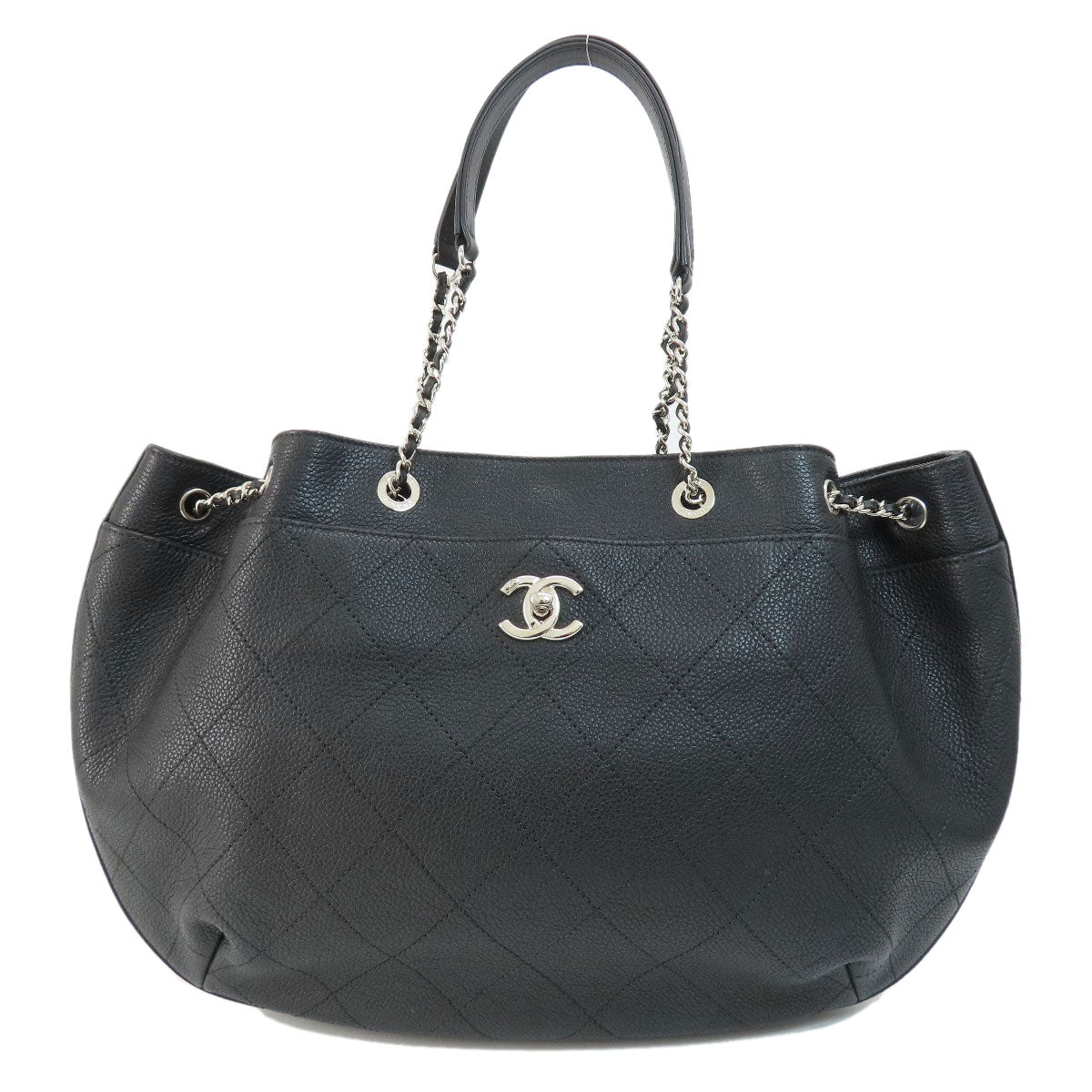 CHANEL Chain bag COCO Mark Silver Hardware Tote Bag Calf Ladies [Used]