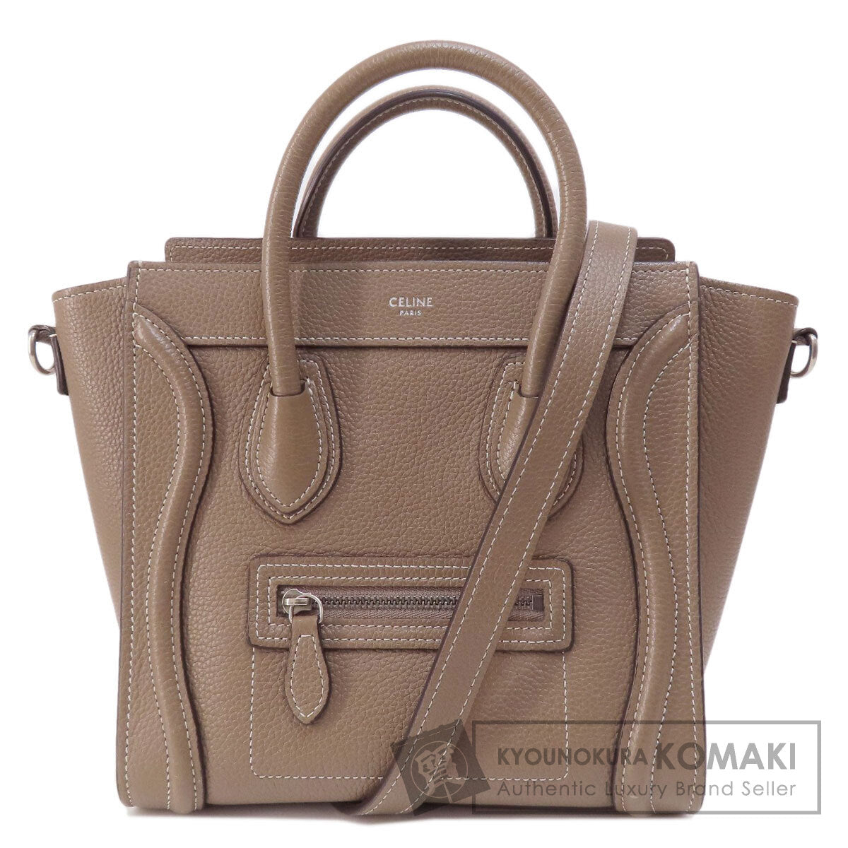 CELINE Luggage nano 2 WAY Handbag Calf Ladies [Used]