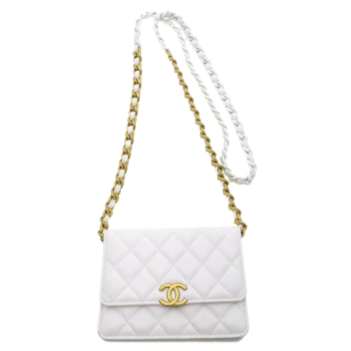 CHANEL Chain Wallet COCO Mark Matelasse Shoulder Bag Lambskin Ladies [Used]