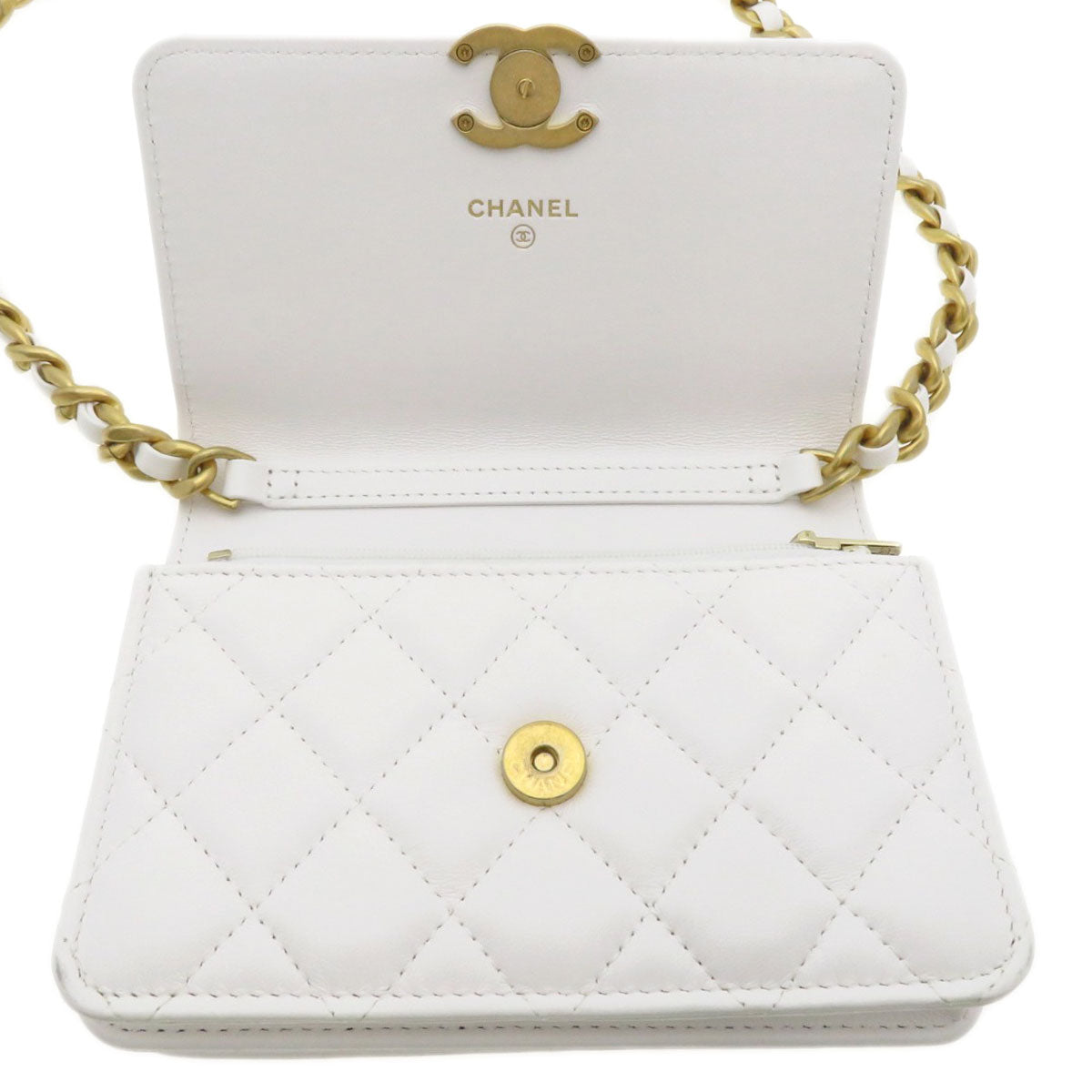 CHANEL Chain Wallet COCO Mark Matelasse Shoulder Bag Lambskin Ladies [Used]