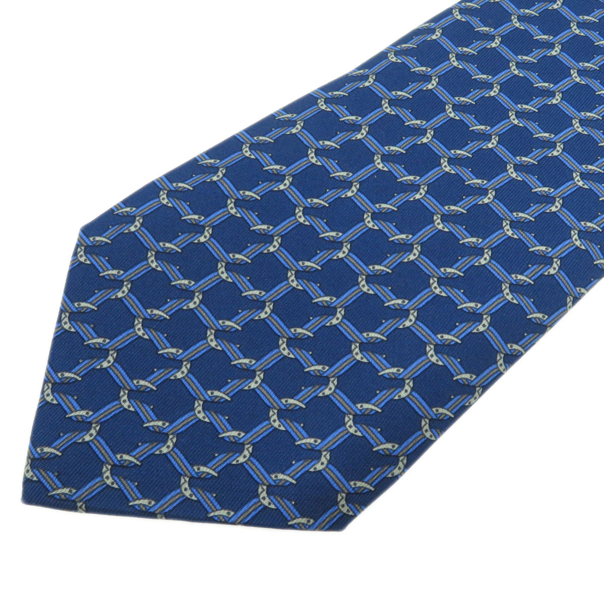 HERMES   tie Horseshoe pattern Silk mens