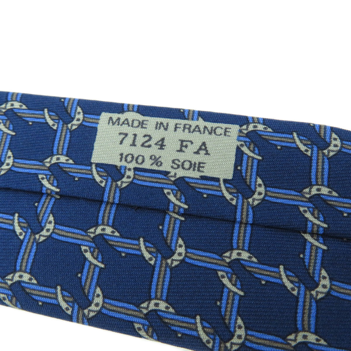 HERMES   tie Horseshoe pattern Silk mens