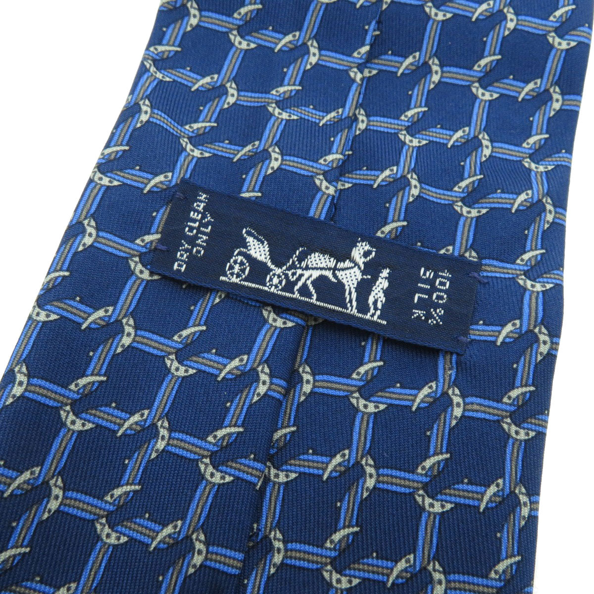 HERMES   tie Horseshoe pattern Silk mens