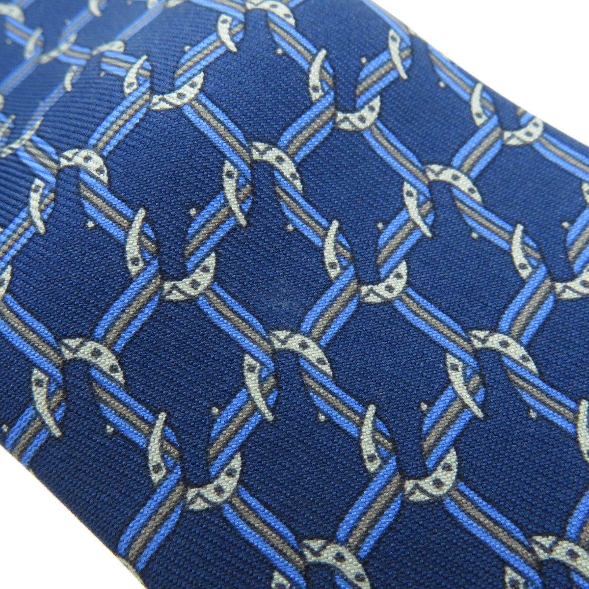 HERMES   tie Horseshoe pattern Silk mens