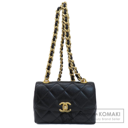 CHANEL ChainShoulder Matelasse COCO Mark GoldHardware Shoulder Bag Grained Calfskin Skin Ladies [Used]