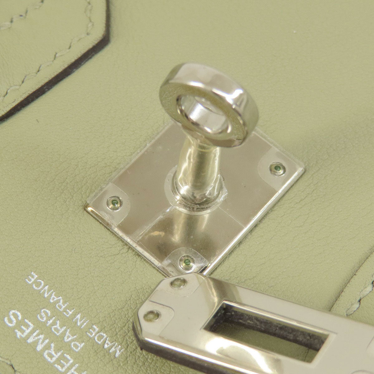 HERMES   Handbag Birkin 25 Green SilverHardware Swift Ladies