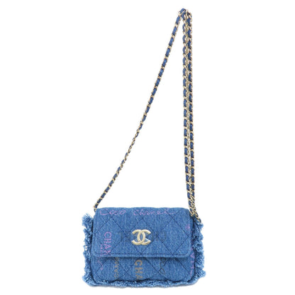 CHANEL   Shoulder Bag Mini ChainShoulder Matelasse Gold Hardware Denim Ladies