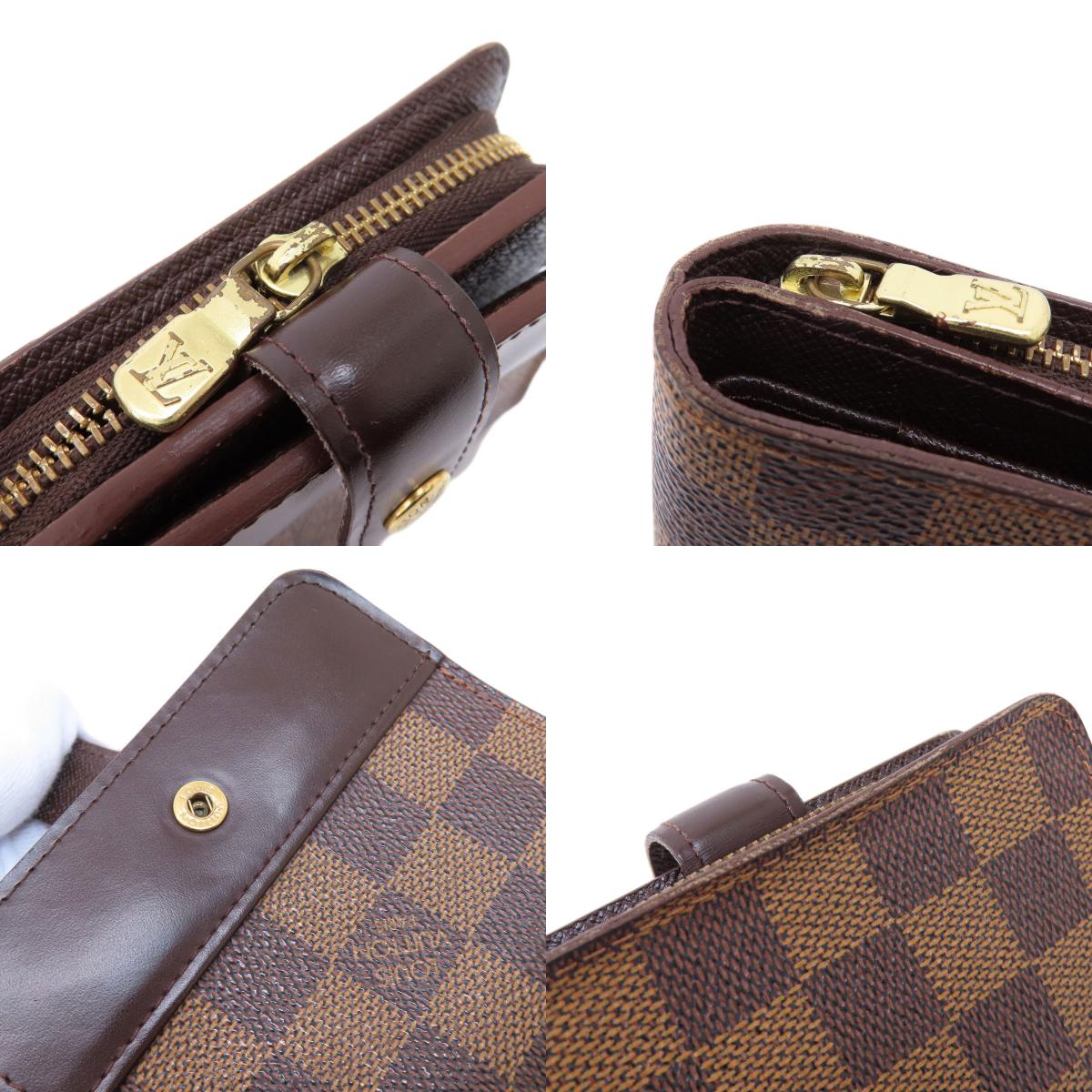LOUIS VUITTON M61668 Compact Zip Damier Ebene Bifold Wallet with Coin Pocket Damier canvas Ladies [Used]