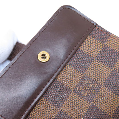 LOUIS VUITTON  M61668 Bifold Wallet with Coin Pocket Compact Zip Damier Ebene Damier canvas Ladies