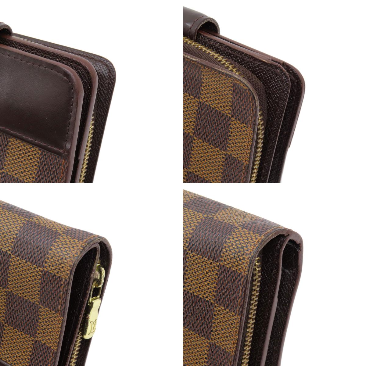 LOUIS VUITTON M61668 Compact Zip Damier Ebene Bifold Wallet with Coin Pocket Damier canvas Ladies [Used]