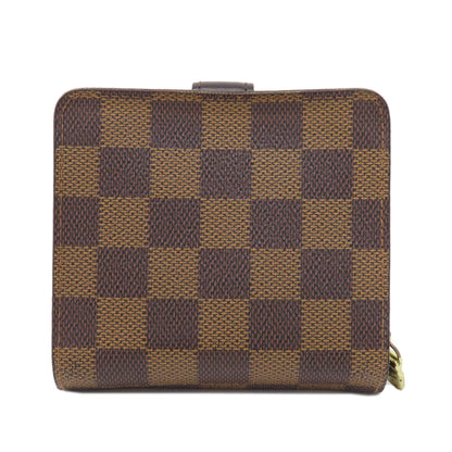 LOUIS VUITTON  M61668 Bifold Wallet with Coin Pocket Compact Zip Damier Ebene Damier canvas Ladies