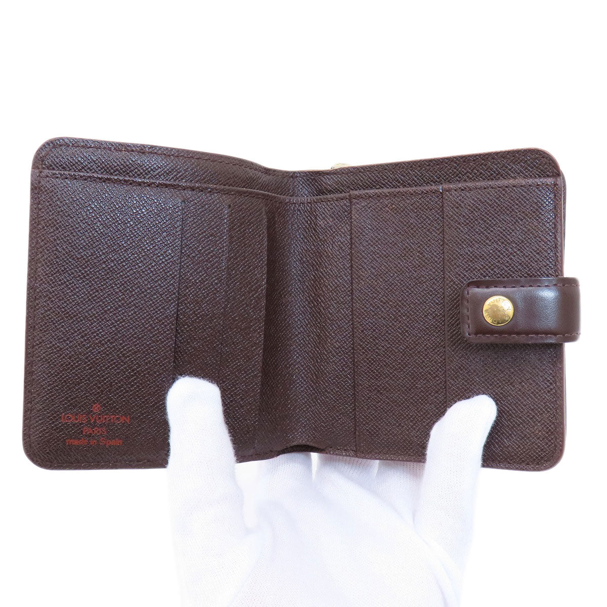 LOUIS VUITTON M61668 Compact Zip Damier Ebene Bifold Wallet with Coin Pocket Damier canvas Ladies [Used]