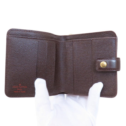 LOUIS VUITTON M61668 Compact Zip Damier Ebene Bifold Wallet with Coin Pocket Damier canvas Ladies [Used]