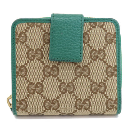 GUCCI  346056 Bifold Wallet with Coin Pocket GG outlet Canvas Ladies