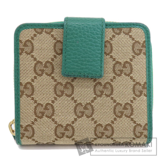 GUCCI  346056 Bifold Wallet with Coin Pocket GG outlet Canvas Ladies