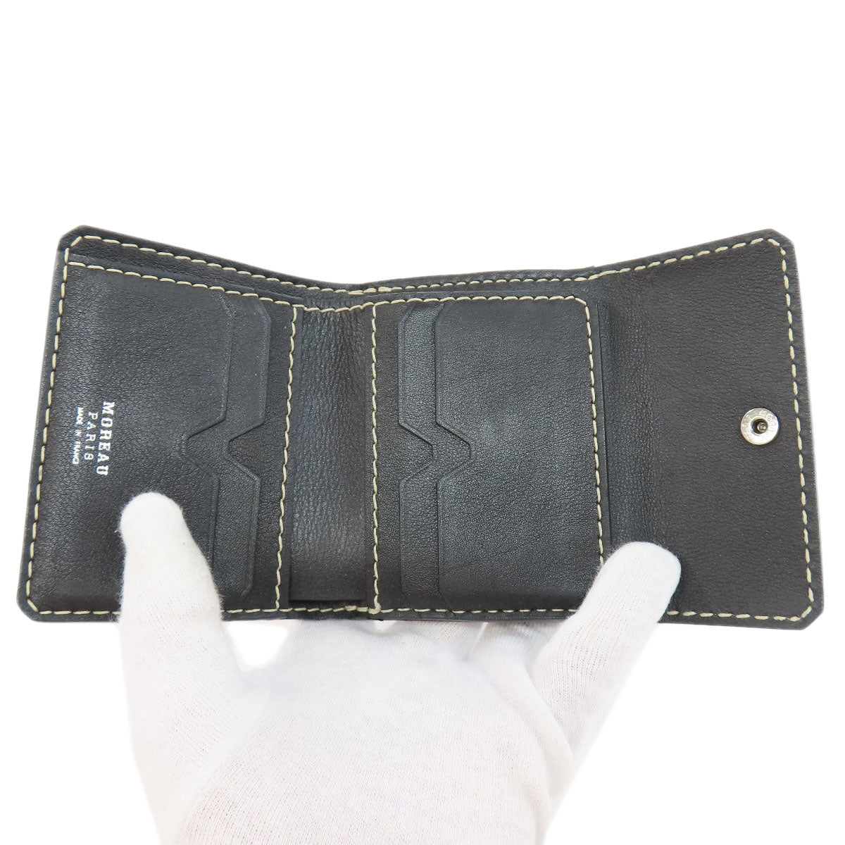 SELECT WALLET Moreau Paris Double Sided Bifold Wallet with Coin Pocket Leather Ladies [Used]