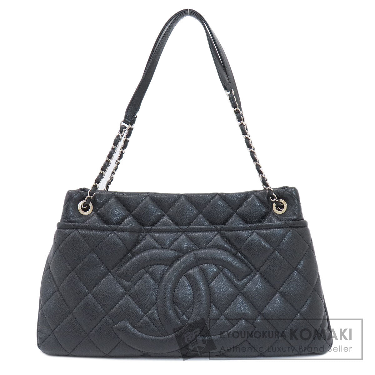 CHANEL   Tote Bag COCO Mark Matelasse SilverHardware Soft Caviar skin Ladies