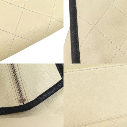 CHANEL COCO Mark 2WAY SilverHardware Tote Bag Grained Calfskin Skin Ladies [Used]