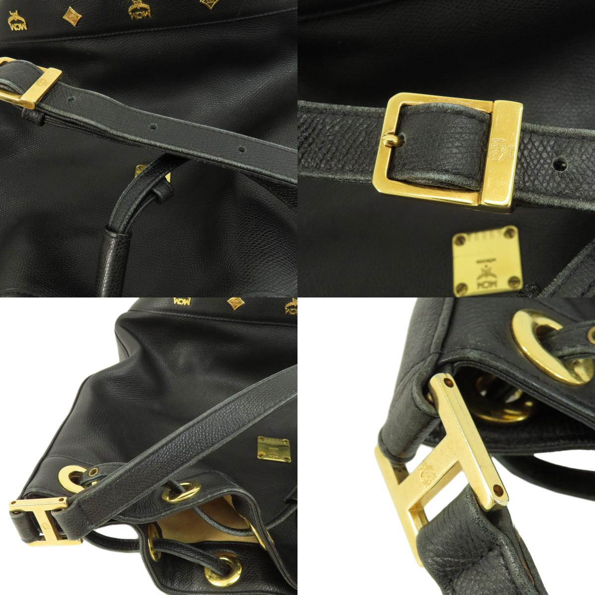 MCM Logo Hardware Shoulder Bag Leather Ladies [Used]