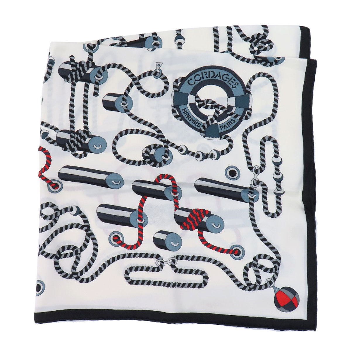 HERMES   Scarf Carre70 CORDAGES Silk Ladies