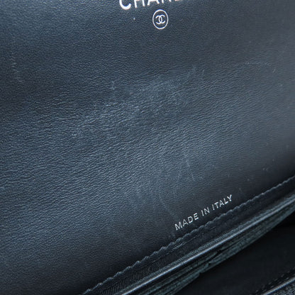 CHANEL COCO Mark SilverHardware Long wallet (with coin pocket) Grained Calfskin Skin Ladies [Used]