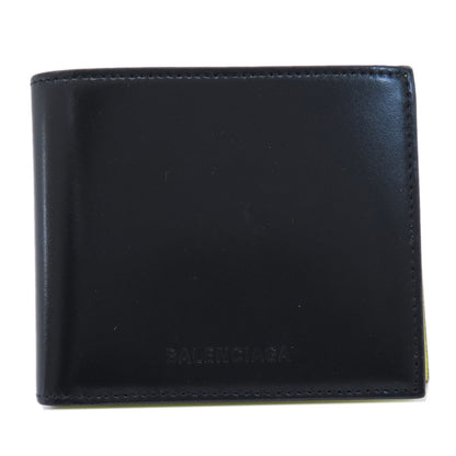 BALENCIAGA  664038 Bifold Wallet with Coin Pocket logo Leather Ladies