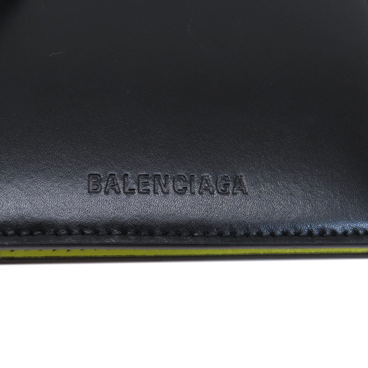 BALENCIAGA  664038 Bifold Wallet with Coin Pocket logo Leather Ladies