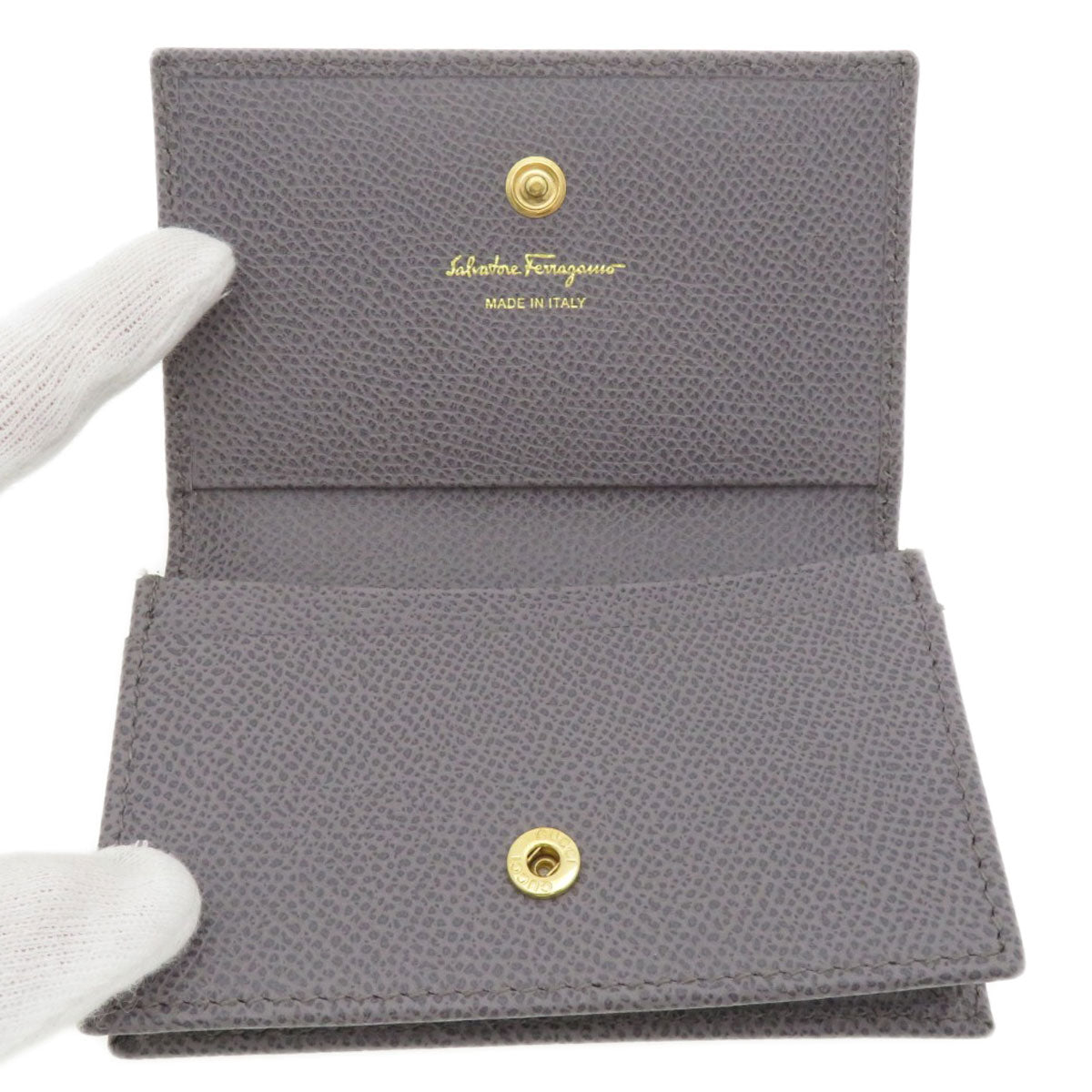 Salvatore Ferragamo   Card Case Gancini business card holder Calf Ladies