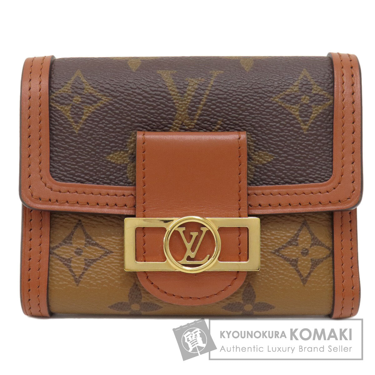 LOUIS VUITTON M68725 Portefeiulle Dauphine Compact Bifold Wallet with Coin Pocket Monogram reverse Ladies [Used]