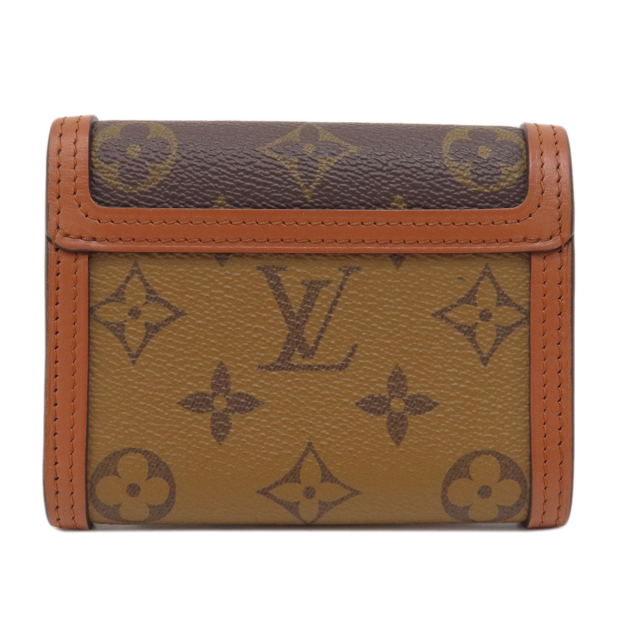 LOUIS VUITTON M68725 Portefeiulle Dauphine Compact Bifold Wallet with Coin Pocket Monogram reverse Ladies [Used]