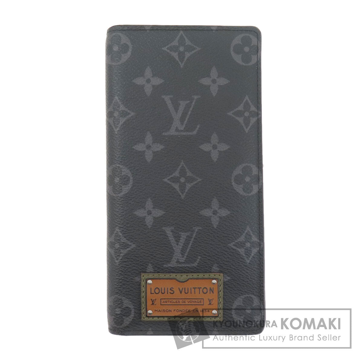 LOUIS VUITTON M69260 Portefeiulle Braza Gaston Label Monogram Eclipse Long wallet (with coin pocket) Monogram Eclipse mens [Used]