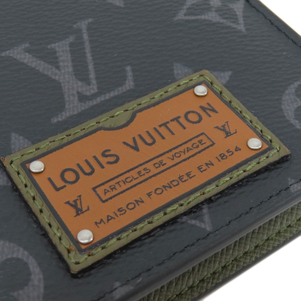 LOUIS VUITTON M69260 Portefeiulle Braza Gaston Label Monogram Eclipse Long wallet (with coin pocket) Monogram Eclipse mens [Used]