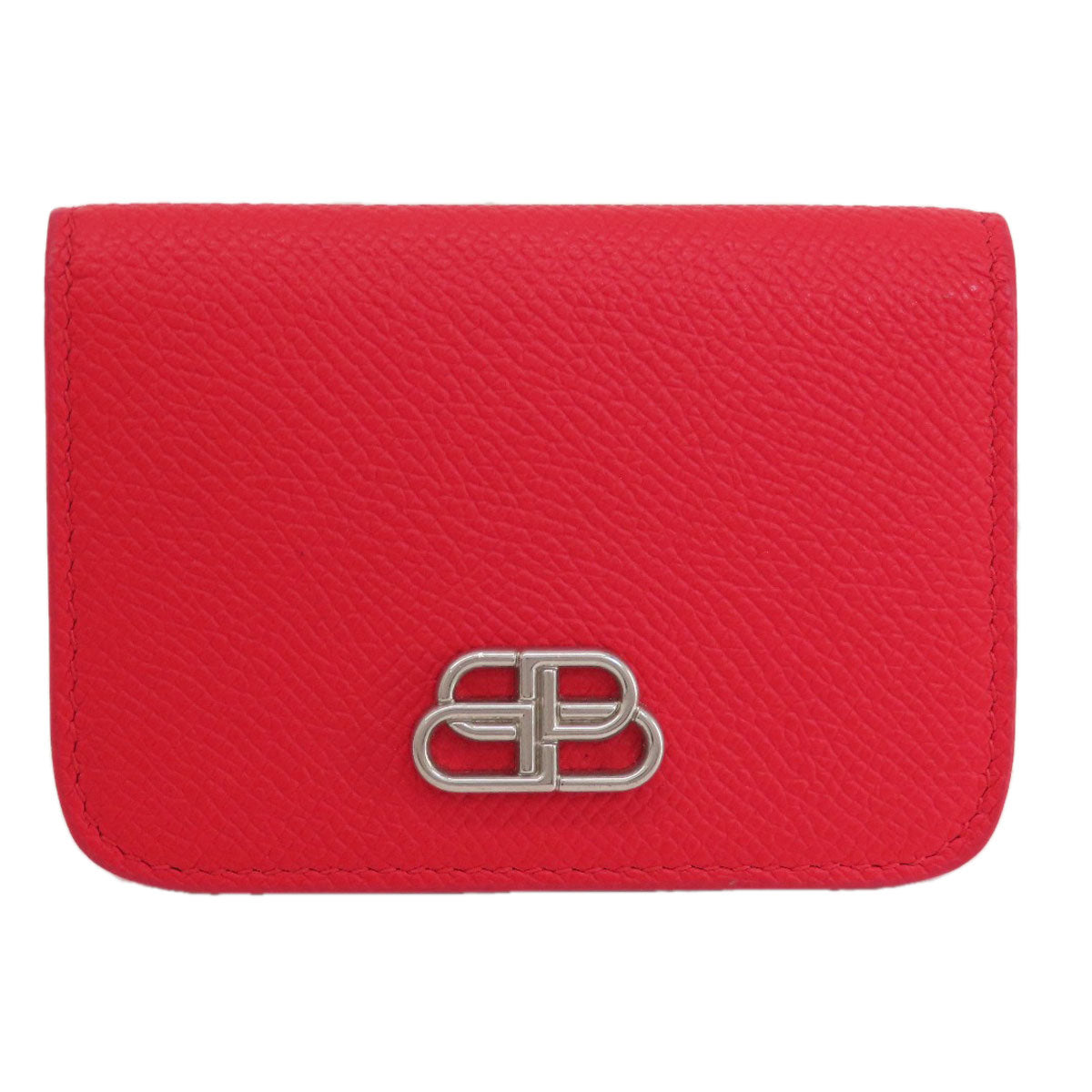 BALENCIAGA 601387 BB logo compact wallet Bifold Wallet with Coin Pocket Leather Ladies [Used]