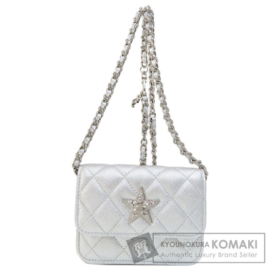 CHANEL   Shoulder Bag Mini ChainShoulder Star Motif Matelasse SilverHardware Lambskin Ladies