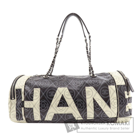 CHANEL COCO Mark Camellia 2WAY SilverHardware Boston bag Coating canvas Ladies [Used]