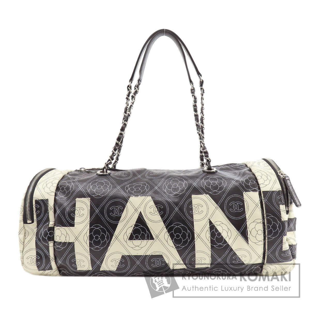 CHANEL   Boston bag COCO Mark Camellia 2WAY SilverHardware Coating canvas Ladies