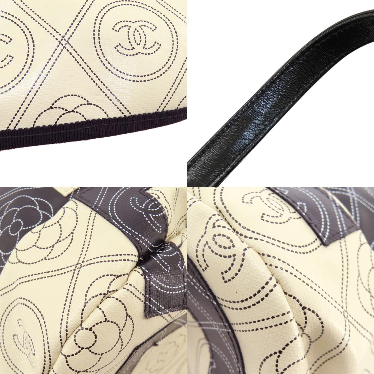 シャネル ココマーク カメリア 2WAY シルバー金具 ボストンバッグ コーティングキャンバス レディース 【中古】【CHANEL】