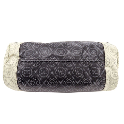 CHANEL COCO Mark Camellia 2WAY SilverHardware Boston bag Coating canvas Ladies [Used]