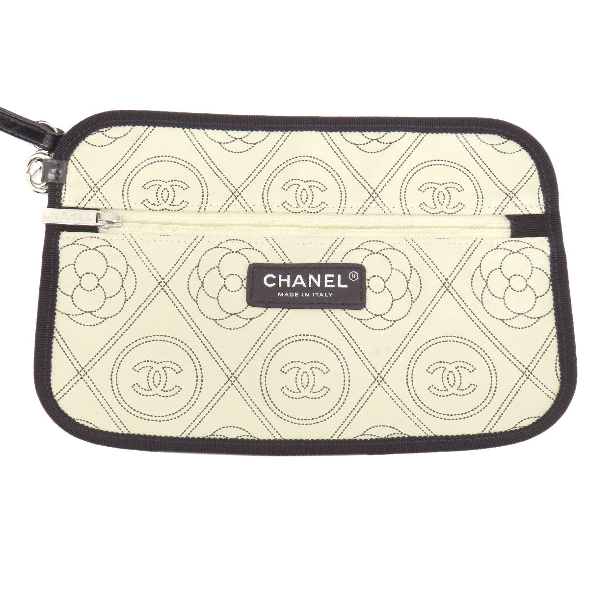 CHANEL COCO Mark Camellia 2WAY SilverHardware Boston bag Coating canvas Ladies [Used]