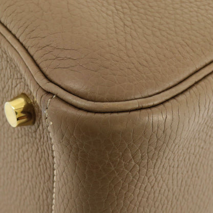 HERMES   Handbag Lindy 26 Etoupe Etoupe GoldHardware Taurillon Clemence Ladies