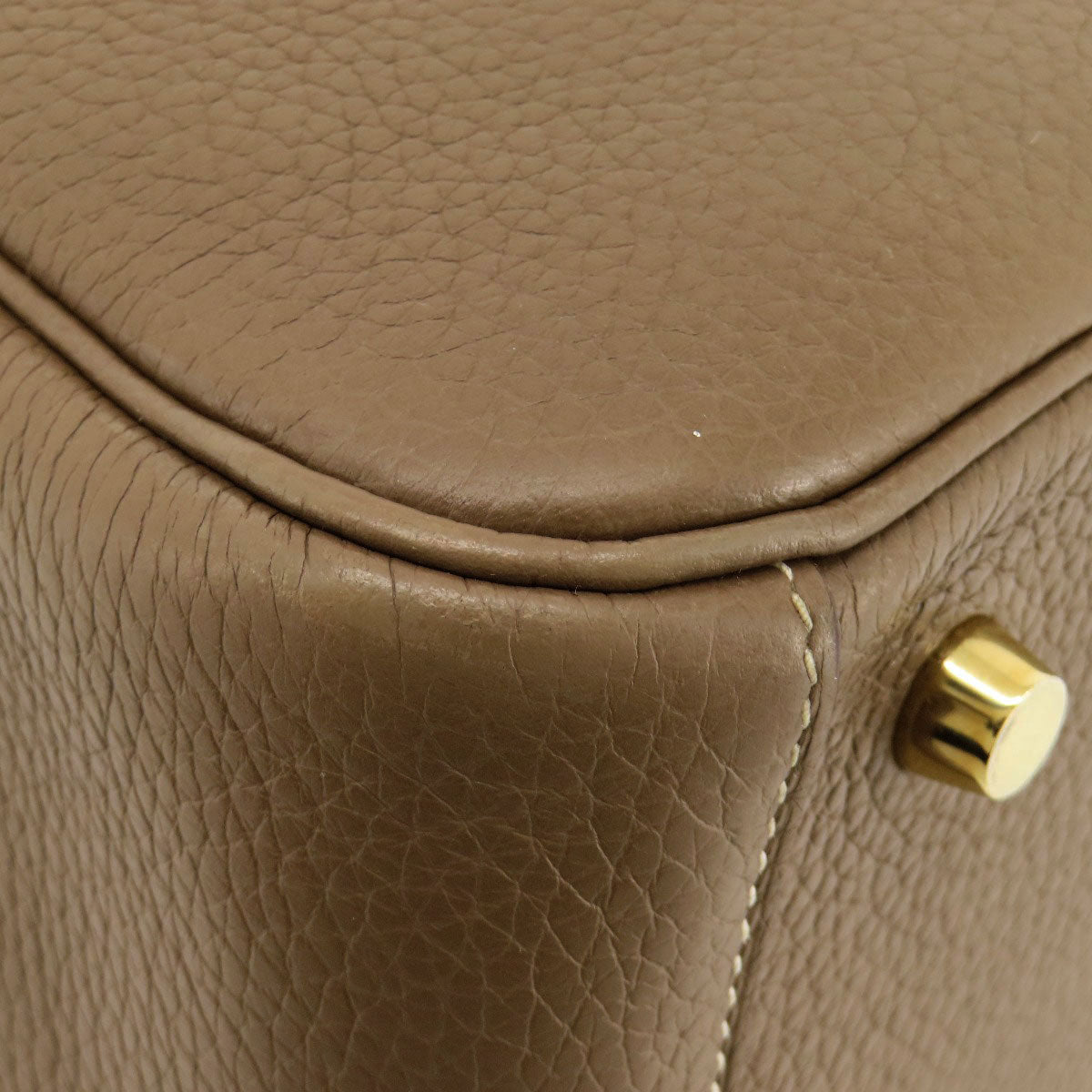 HERMES   Handbag Lindy 26 Etoupe Etoupe GoldHardware Taurillon Clemence Ladies